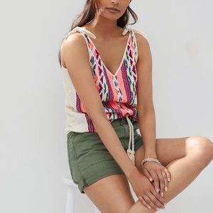Embroidered V Neck Tank